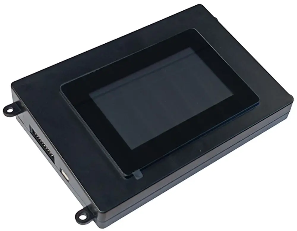 Syr Platineneinheit mit Display in schwarzem Gehäuse, ausgestattet mit Anschlussmöglichkeiten auf der Rückseite, zur Verwendung in der NeoSoft 2500 Connect.